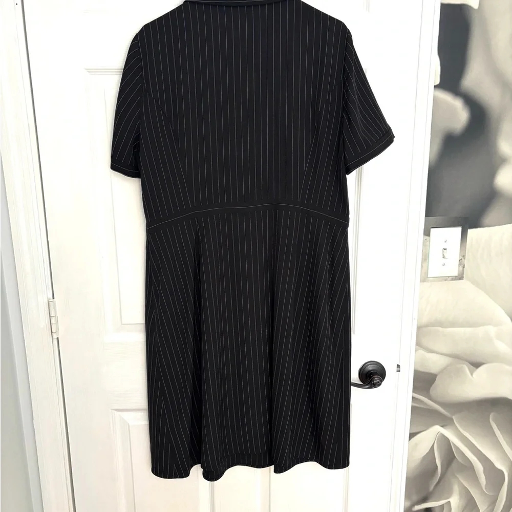 Like new DKNY Pinstripe collared fit flare dress